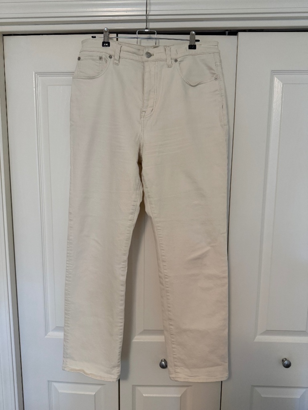 Madewell Cream Straight Leg Jeans